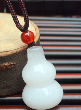 天然白玉葫芦吊坠 和田玉福禄吊坠挂件 白玉小葫芦玉吊坠