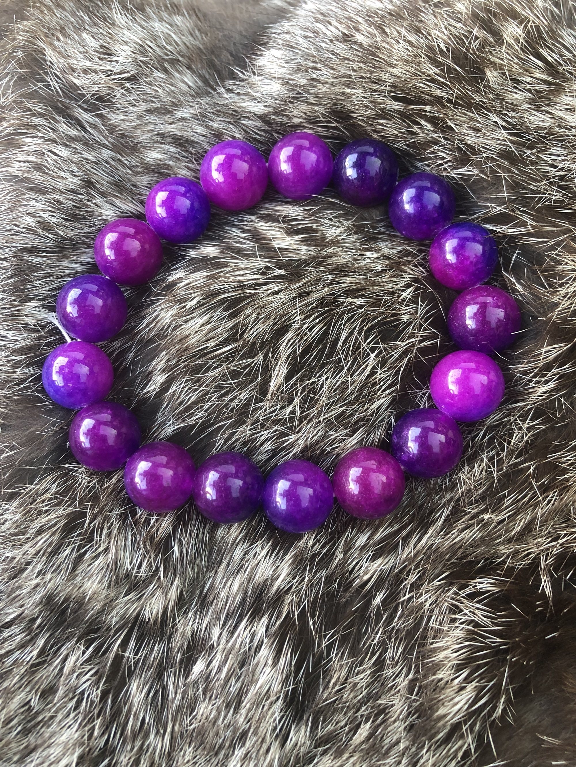 天然舒俱来苏纪石樱花紫手链手串圆珠百搭欧美风