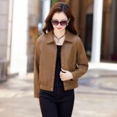 女士皮夹克时尚 高级感皮衣女短款 春秋新款 洋气休闲皮衣外套女