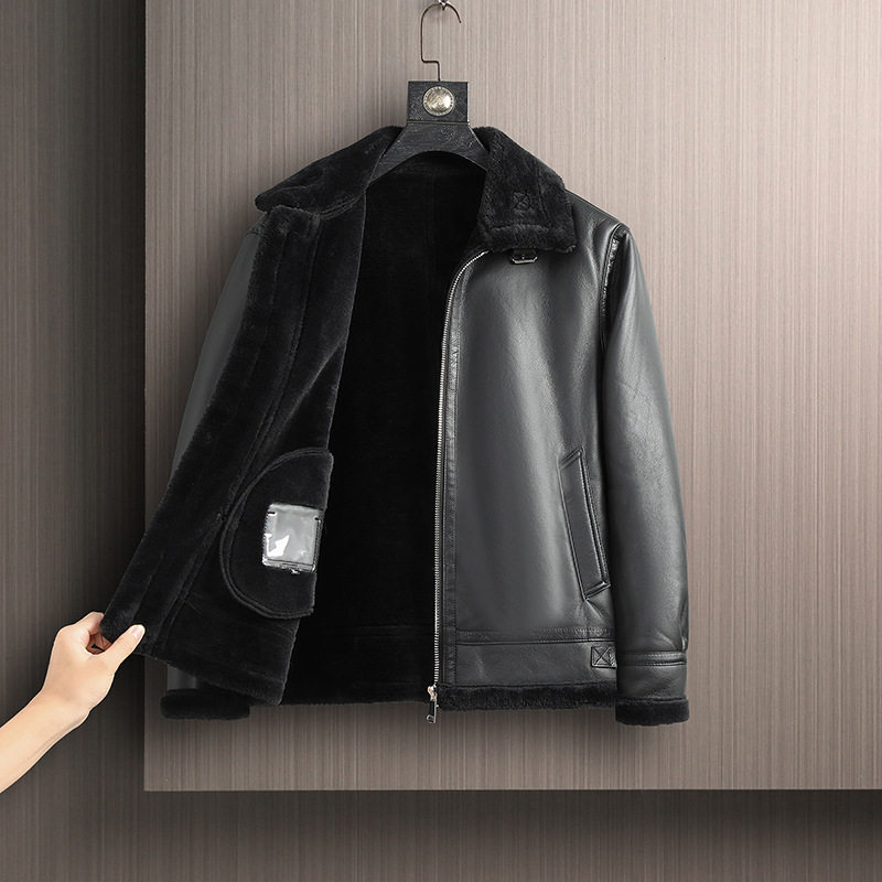 皮毛加绒一体皮衣新款翻领加厚皮夹克羊毛冬季男士外套保暖夹克,男装,皮草,淘宝优惠券,粉丝福利购,淘宝优惠卷