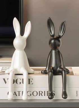 酒柜电视柜台面摆件高级感坐姿兔子客厅餐边玻璃柜轻奢高档装饰品