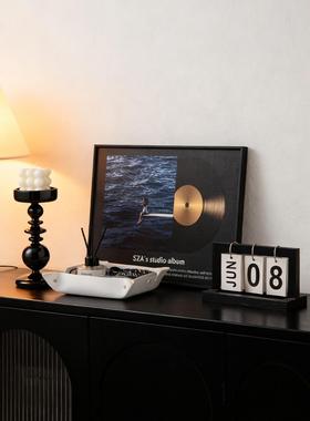 中古桌面玄关艺术摆画黑胶唱片轻奢高级感家居摆件电视柜软装饰品