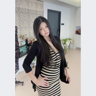 【你伍老板娘】“法式优雅风”条纹吊带开衫连衣裙套装女春