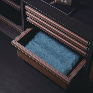 悍高葆碟BV系列高级灰深皮篮时尚轻奢衣柜拉篮衣帽间收纳五金