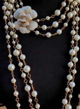 青岛中古vintage珍珠山茶花项链