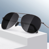 太阳镜男女新款 眼镜变色偏光防紫外线墨开车钓鱼蛤蟆镜潮流飞行员