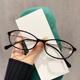 韩系复古圆框眼镜女黑色镜架可配度数素颜神器显脸防蓝光眼睛框架