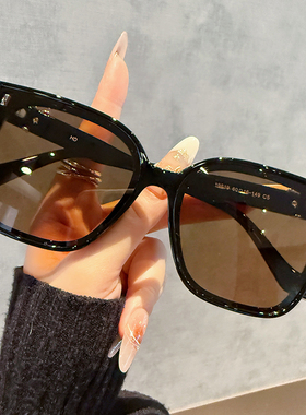 复古方框茶色墨镜女黑色大框显瘦防紫外线偏光太阳男眼镜高级感