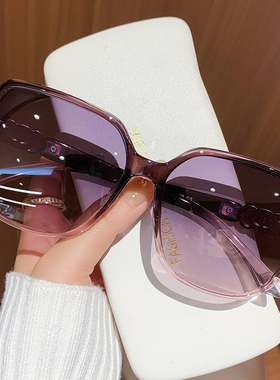 26年新款时尚高级感大框太阳镜女紫色偏光渐变显脸小防紫外线墨镜