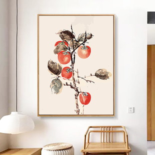 数字油画diy中国风中庭手绘装 饰画手工油画填充油彩画画茶室房间