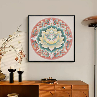 敦煌凤莲花纹珍珠画diy数字油画全套材料成人手工制作装饰自己做