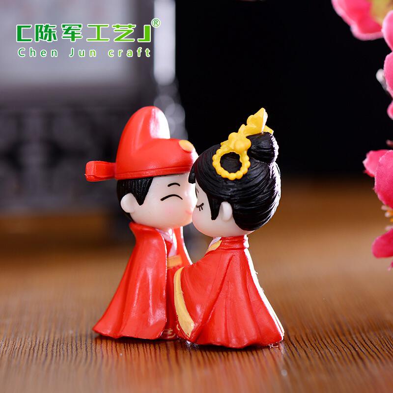 古装情侣微景观桌面装饰配件古风