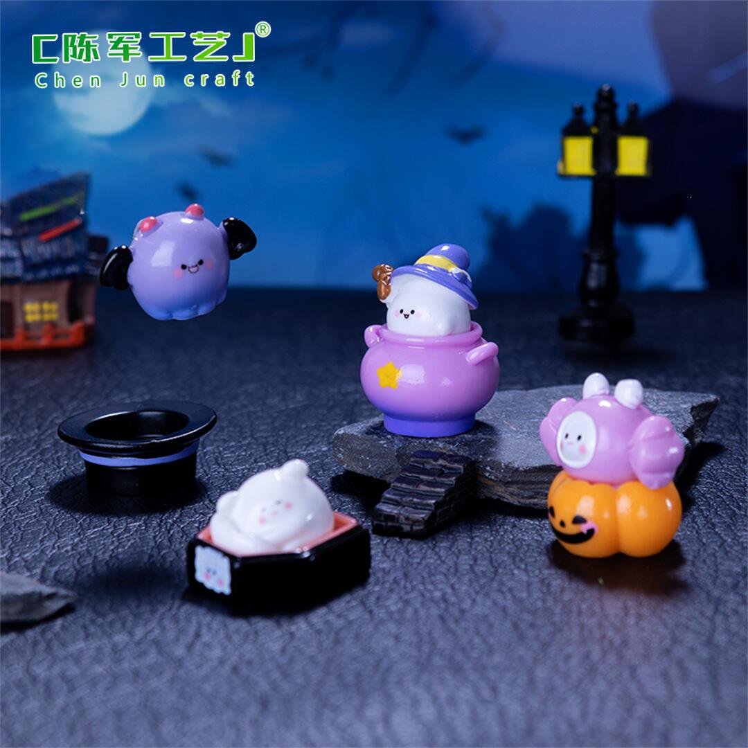 新款跨境新品微景观创意万圣节糖果小幽灵饰品配件车载迷你小摆件