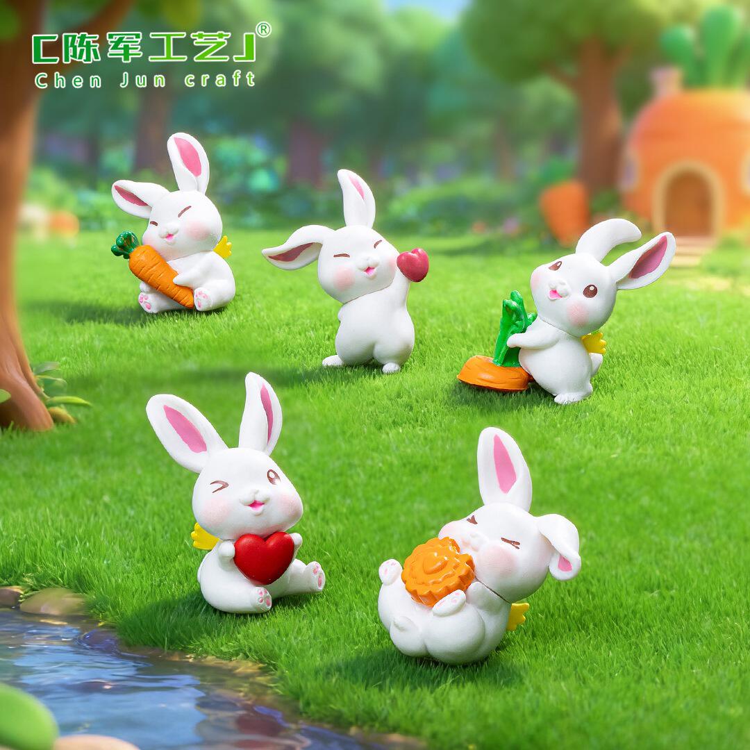 6个组合拔萝卜小兔子微景观盆景