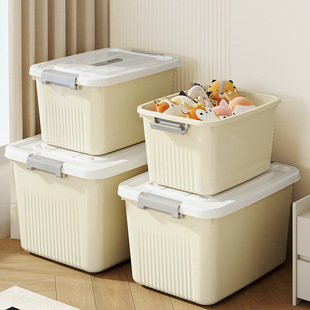 薄利多销收纳箱带盖家用衣物玩具零食书本手提储物盒大塑料整理箱