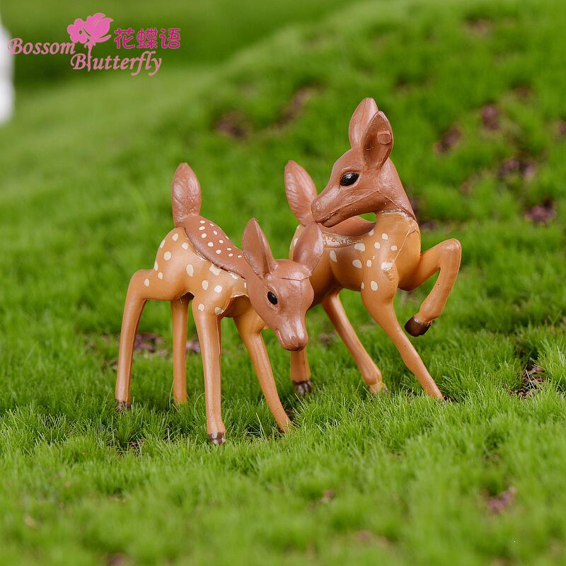 儿童小摆件公仔玩偶小鹿情侣微景