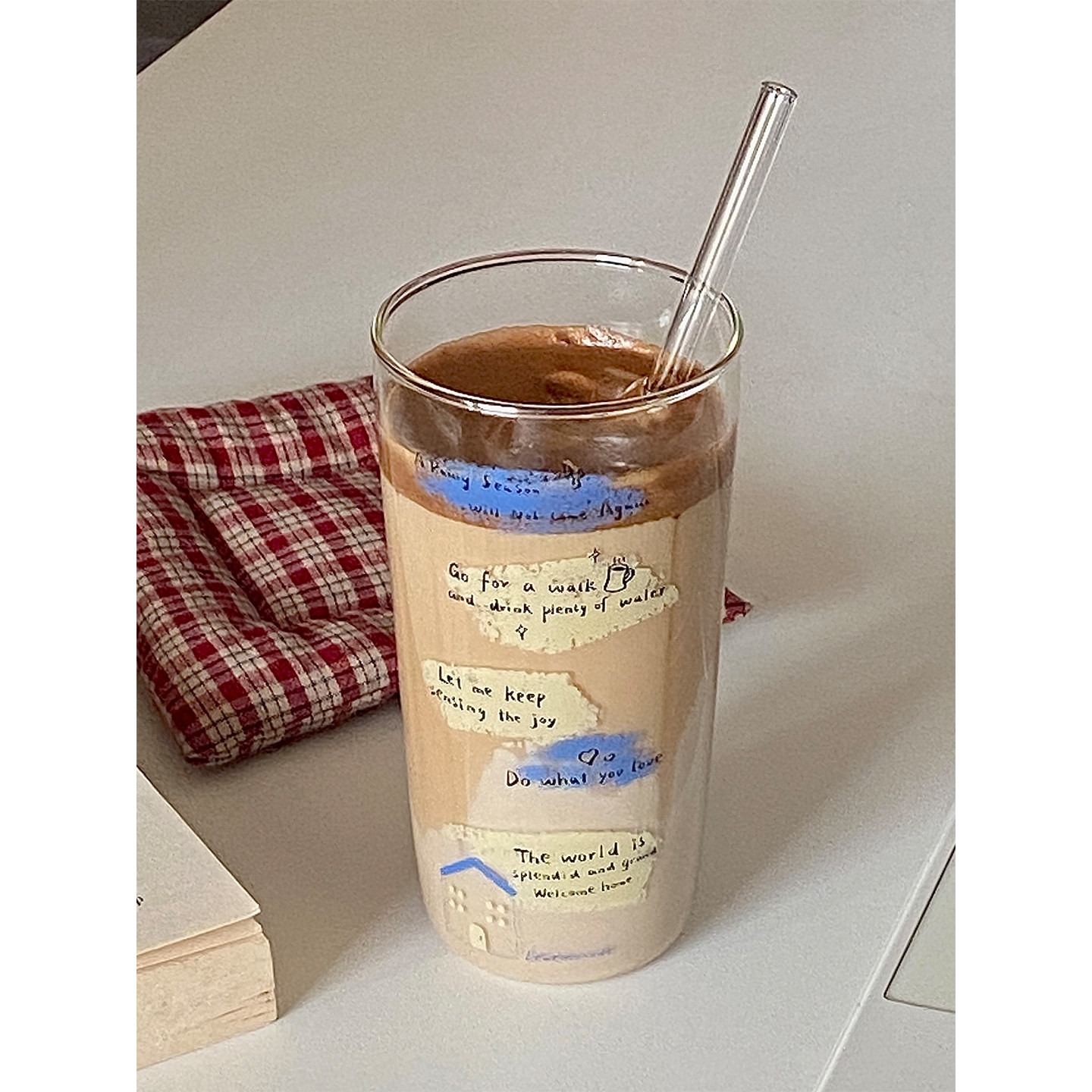 LeLemonade玻璃杯大容量女高颜值高硼硅耐高温ins小众插画吸管杯,餐饮具,玻璃杯,淘宝优惠券,粉丝福利购,淘宝优惠卷