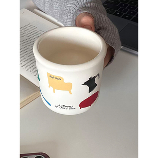 LeLemonade陶瓷马克杯子女生高颜值小众风可爱简约大容量咖啡水杯