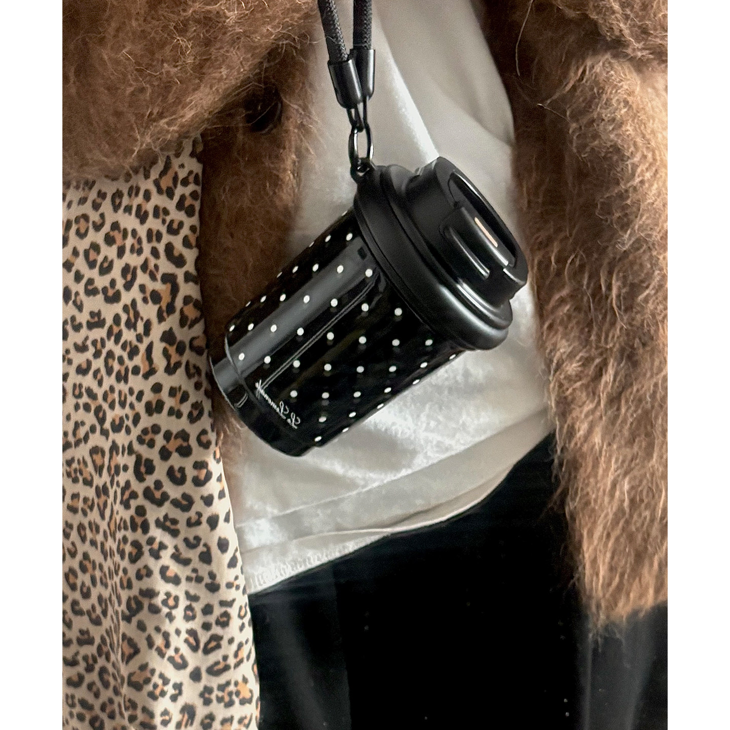 lelemonade保温杯女陶瓷内胆高颜值小巧便携高级感复古波点咖啡杯