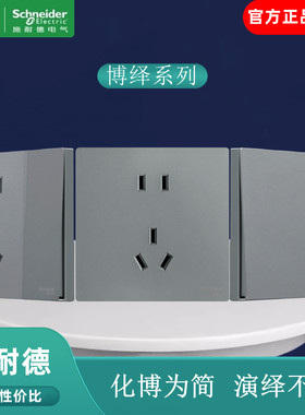 施耐德博绎USB快充开关插座面板