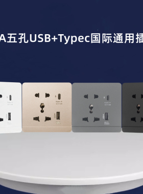 绎尚diy定制改装面板10A五孔通用兼容13A英标港式USB TypeC国际插