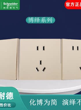施耐德博绎金USB快充插座面板