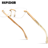 海皮登天然黑牛角腿无框光学眼镜架卡家白色牛角眼镜框可配防蓝光