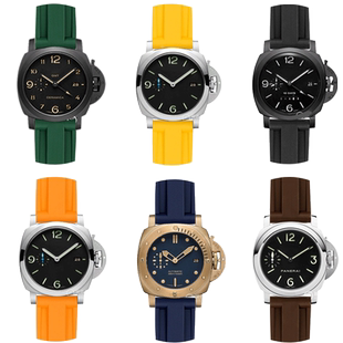 适配沛纳海橡胶手表带panerai441 111系列防水硅胶手表带24 26mm