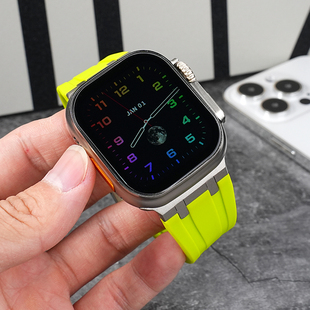 适用于s10苹果手表ultra2运动ap款applewatch8表带硅胶s9男iwatch