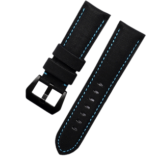 尼龙碳纤纹格纹表带适用沛纳海441胖大海PAM01661真皮手表带24MM