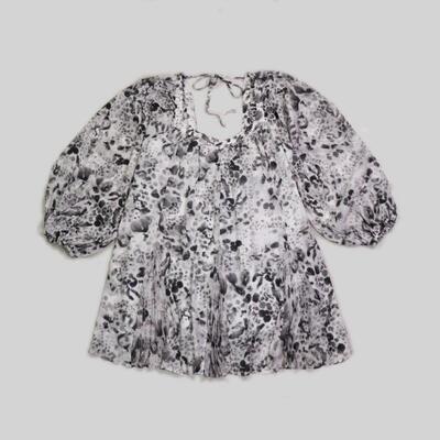 刁蛮公主女士褶皱雪纺印花方型