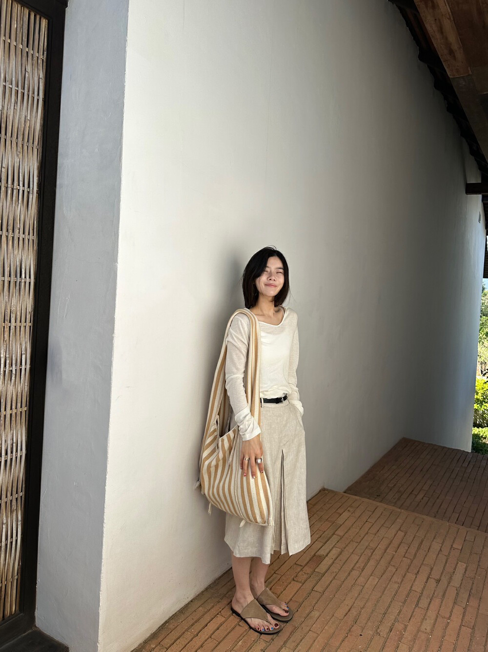 特价138ONIVINTAGE春上新！休闲半翻U领亚麻针织衫OM252