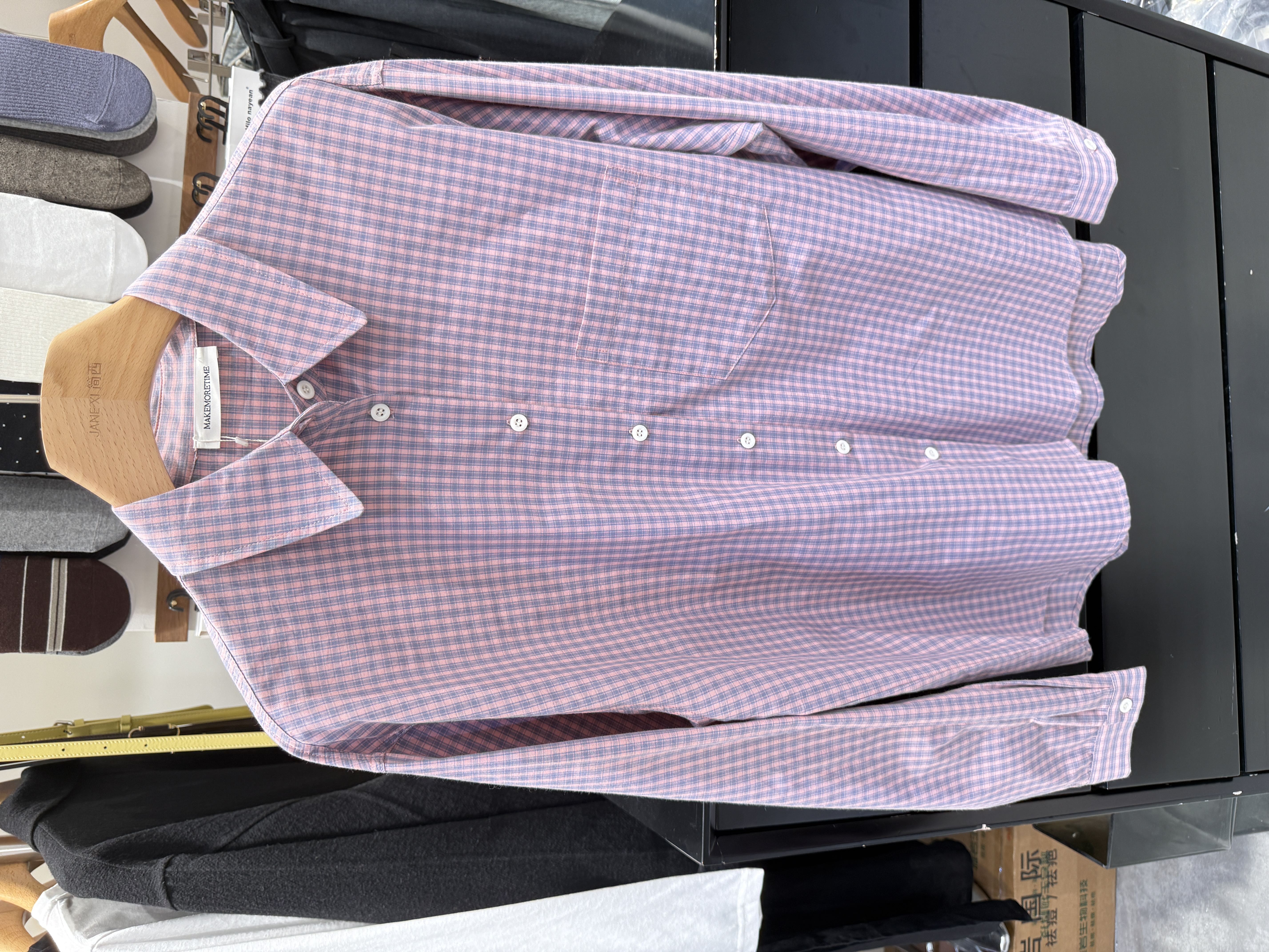 MMT韩代慵懒氛围感秋上新格子百搭秋款衬衫 叠穿外穿 女衬衣