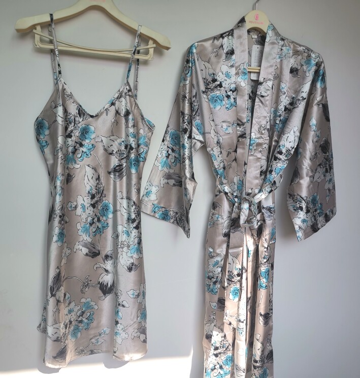 清仓转行雅妮仿真丝睡衣女春夏季睡裙蚕丝绸短裙二件套睡袍家居服