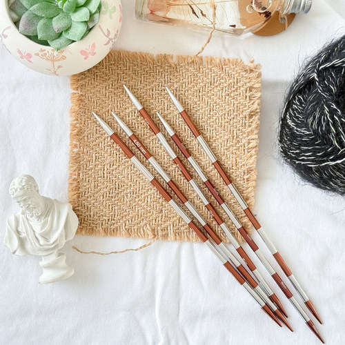 印度KnitPro Smart Stix铝制双头棒针 拼色棒针 带刻度（20cm）