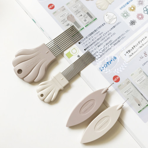 CLOVER2022款梭编耳梳带钩针梭子