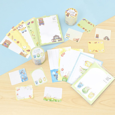 日本papier platz苏打小熊Natsunoka便签卷手帐素材贴纸