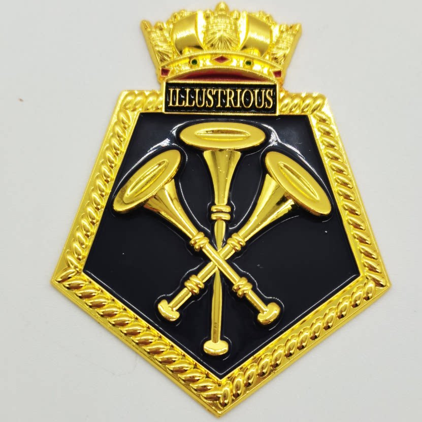 船坞装饰品 俾斯麦欧根亲王胡德纳尔逊光辉反击声望号舰徽合金