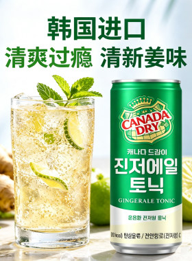 韩国进口CANADA DRY干姜汽水薄荷苏打水碳酸饮料直饮可乐汽水饮品