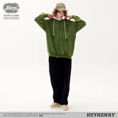 洗水纯色连帽HeyHenry新款 卫衣over情侣size秋季 外套国潮设计感