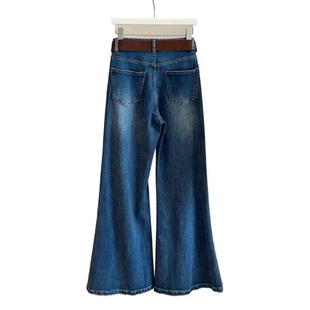 马蹄女牛仔裤显瘦窄版微喇高腰喇叭裤A6297阔腿2025弹力新款秋季