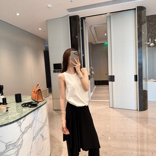 高级感圆领针织背心女夏季显瘦