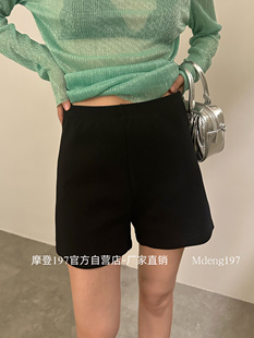 摩登mdeng197松紧高腰显瘦骑行短裤 潮F2126 女春夏舒适百搭打底裤