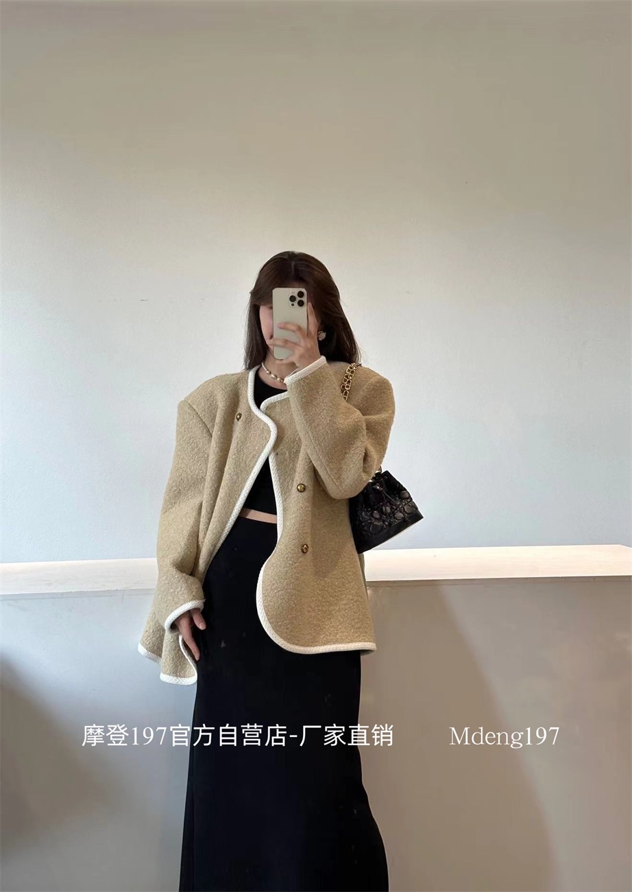 摩登mdeng197秋冬款小香风毛毛外套女2023气质高级感百搭上衣T658 女装/女士精品 短外套 原图主图