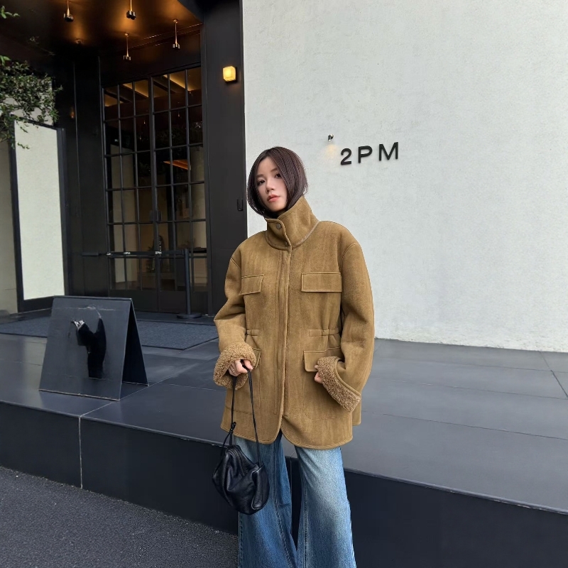 摩登197皮毛一体美拉德风格外套