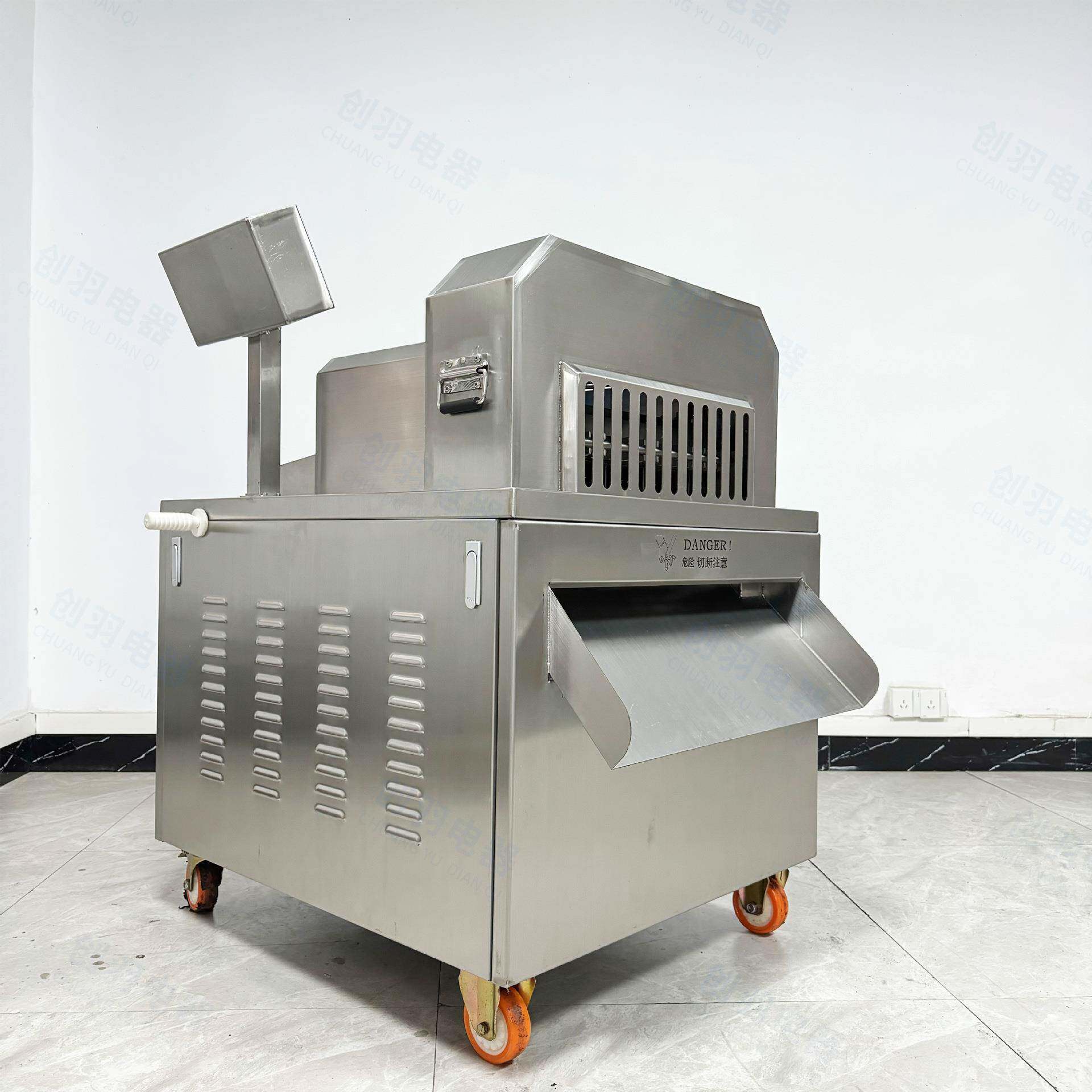 哇噢秘鲁冻板鱿鱼切块机冷冻鸡鸭羊排切块机冰鲜排骨切丁机现货