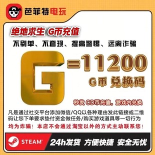 PUBG绝地求生11200g币CDK 商城充值点券余额金币激活兑换码吃鸡皮
