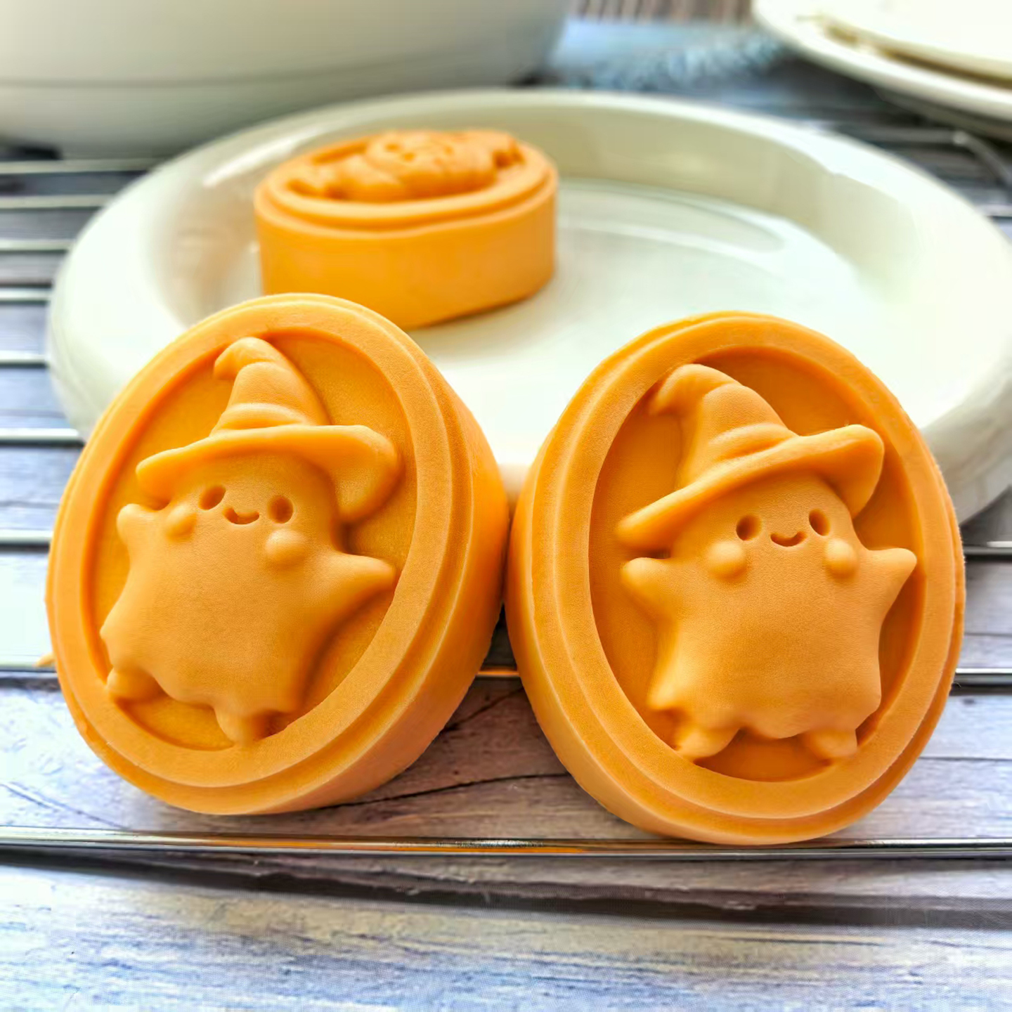 万圣节小精神南瓜月饼干模具山药绿豆紫薯糕点冰皮月饼按压式工具