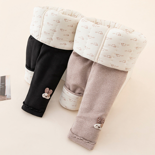 女童棉裤冬加厚宝宝一条过冬三层夹棉儿童北方外穿打底裤小童裤子