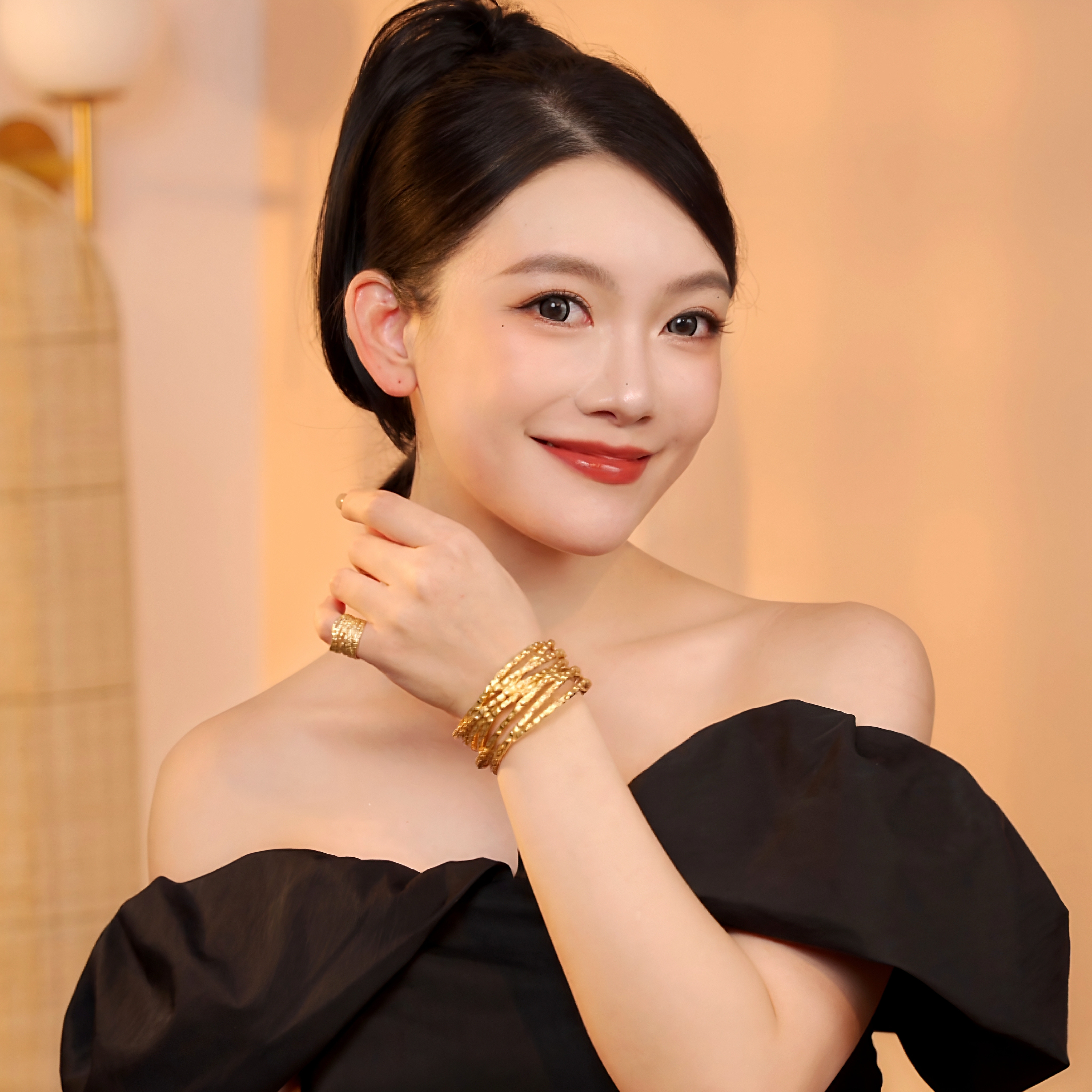 【明星同款】GASBIJOUX珈思利亚纳手镯戒指套装小众轻奢套装